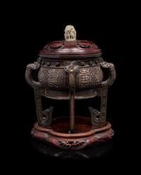 A Chinese Cast Bronze Incense Burner