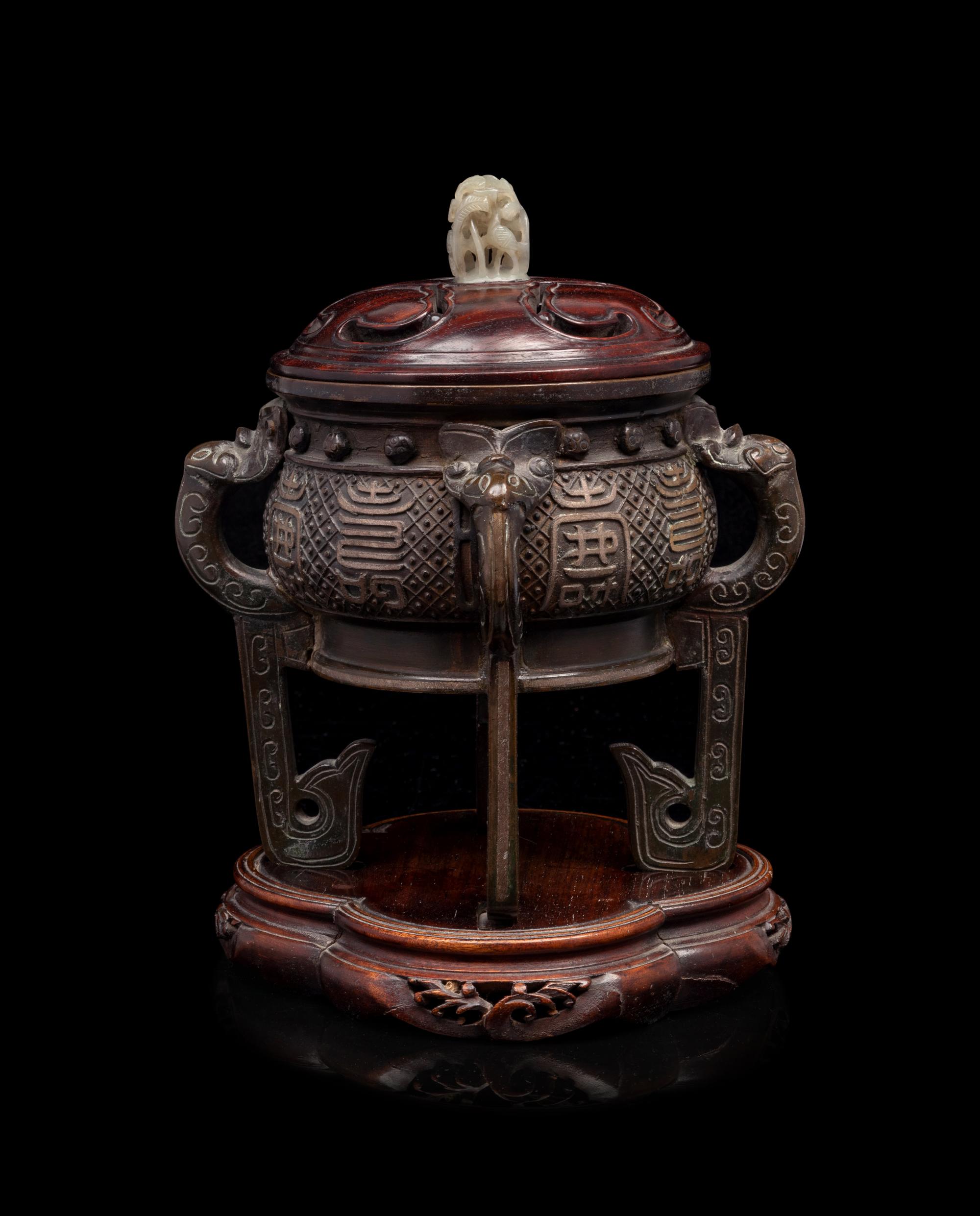 A Chinese Cast Bronze Incense Burner