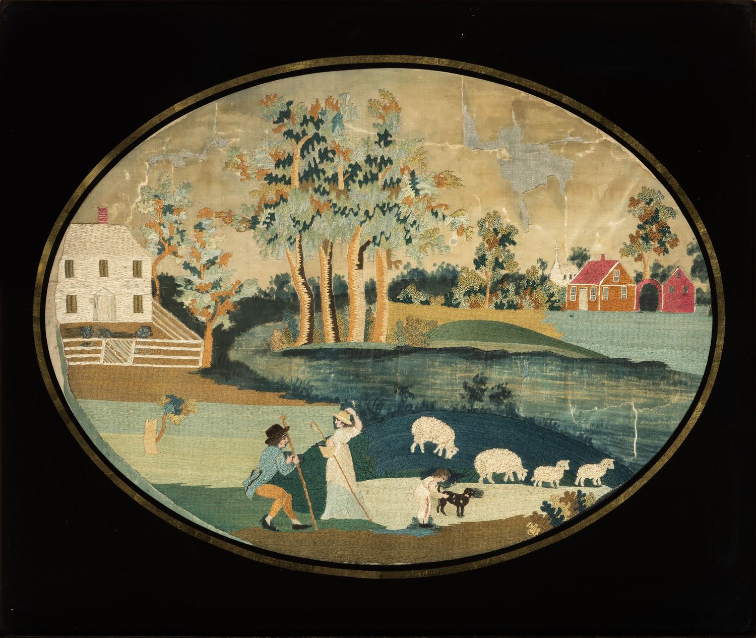 A New Hampshire Pastoral Silk Embroidery