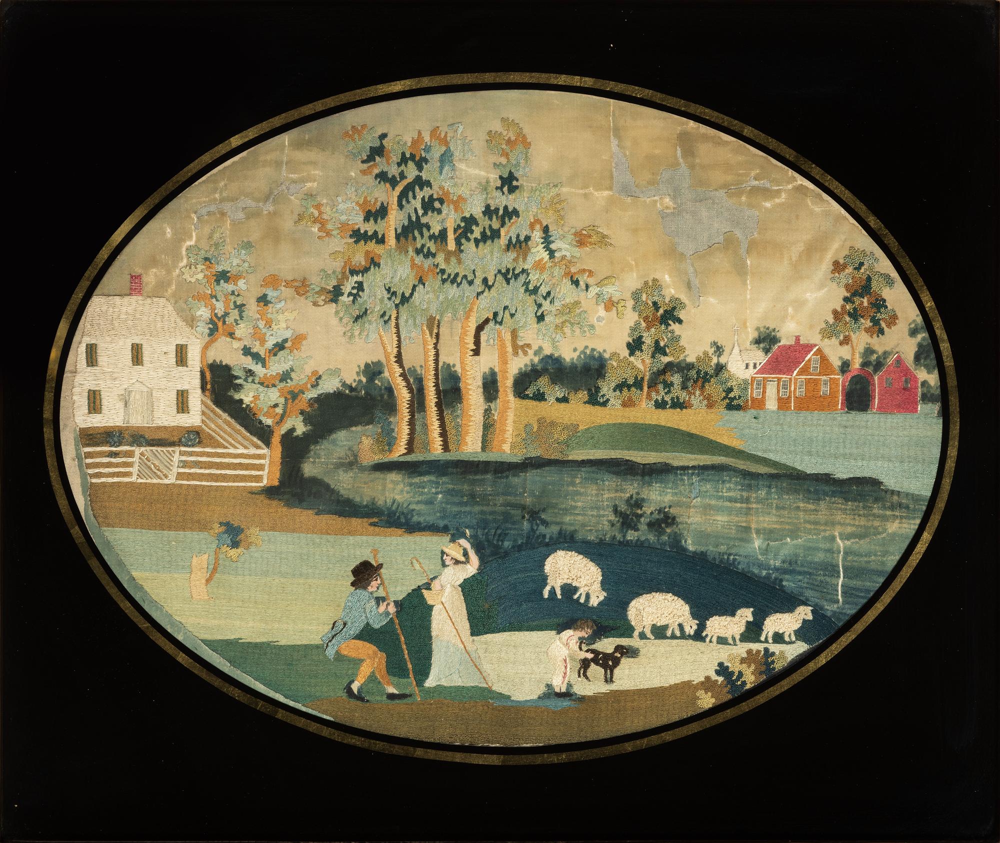 A New Hampshire Pastoral Silk Embroidery
