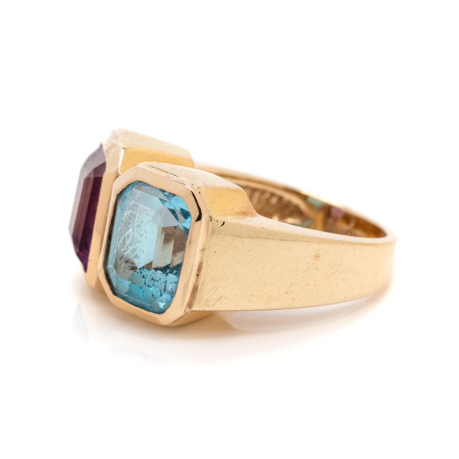 AMETHYST AND BLUE TOPAZ RING