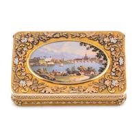 A German Multi-Colored Gold and Enamel Decorated Snuff Box