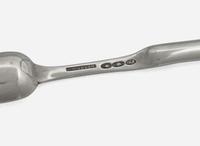 A group of three silver marrow scoops / spoons, two of New York historical interest, William Garret Forbes (1751-1840), George W. Welsh (active c. 1850s), New York, NY, and maker "JM," late 18th to mid-19th century