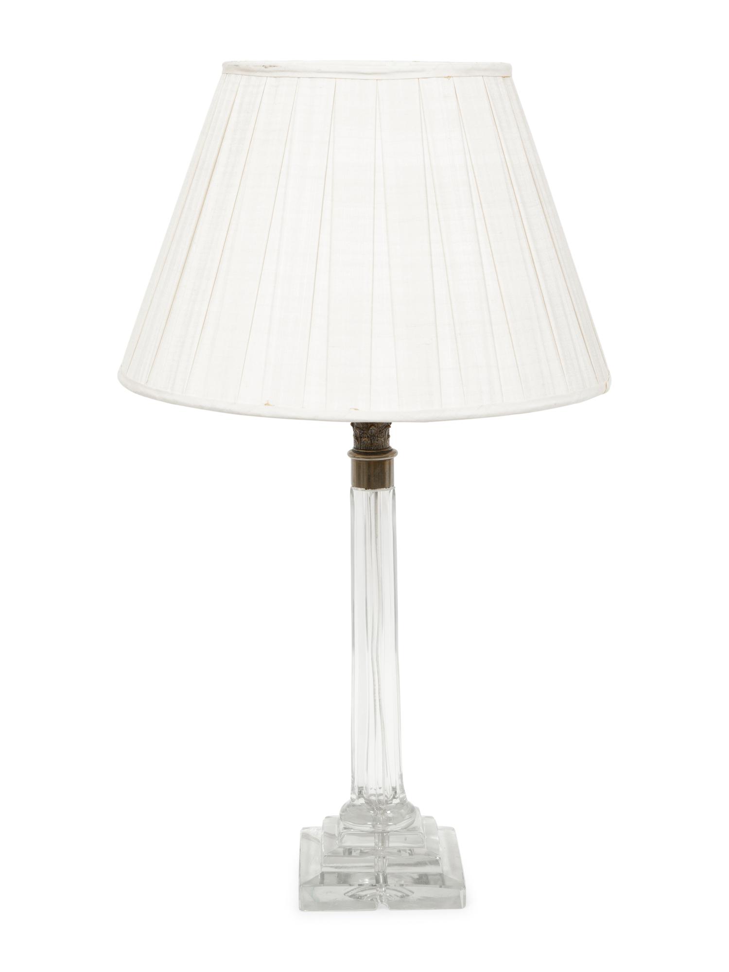 An Empire Style Gilt Bronze Mounted Glass Table Lamp