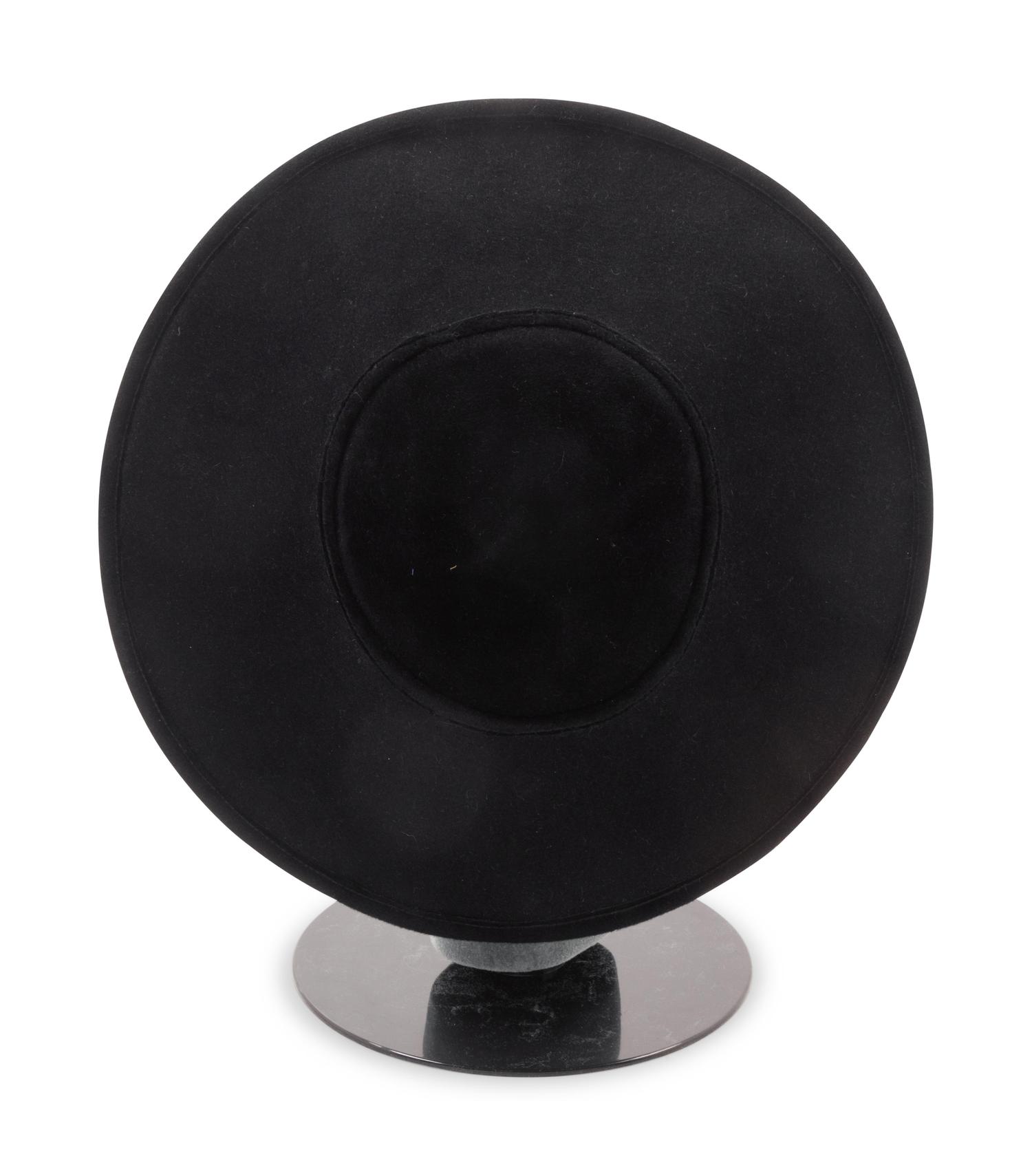 Two Pierre Cardin Black Felt Hats, 1960-70s