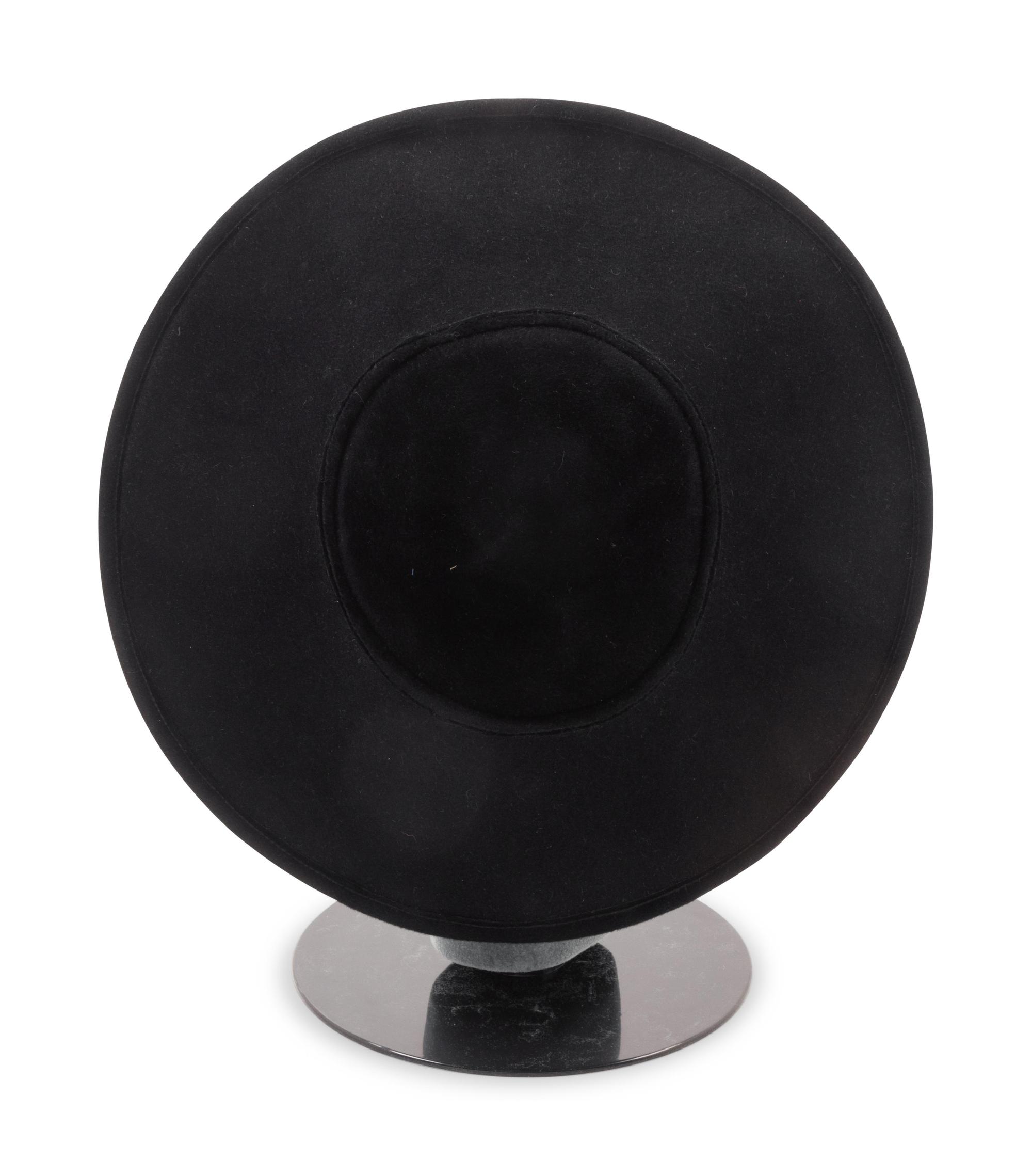 Two Pierre Cardin Black Felt Hats, 1960-70s