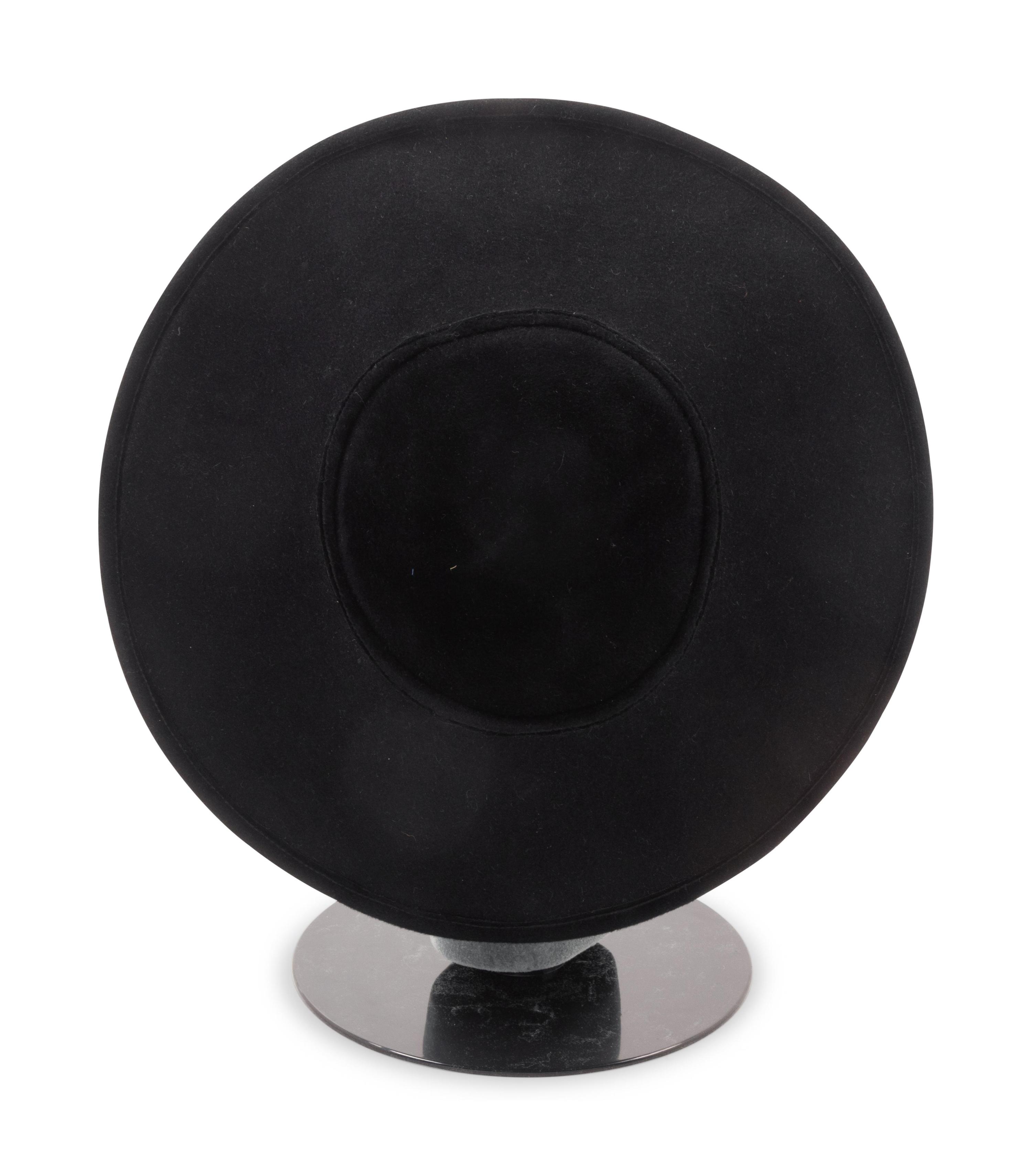 Two Pierre Cardin Black Felt Hats, 1960-70s