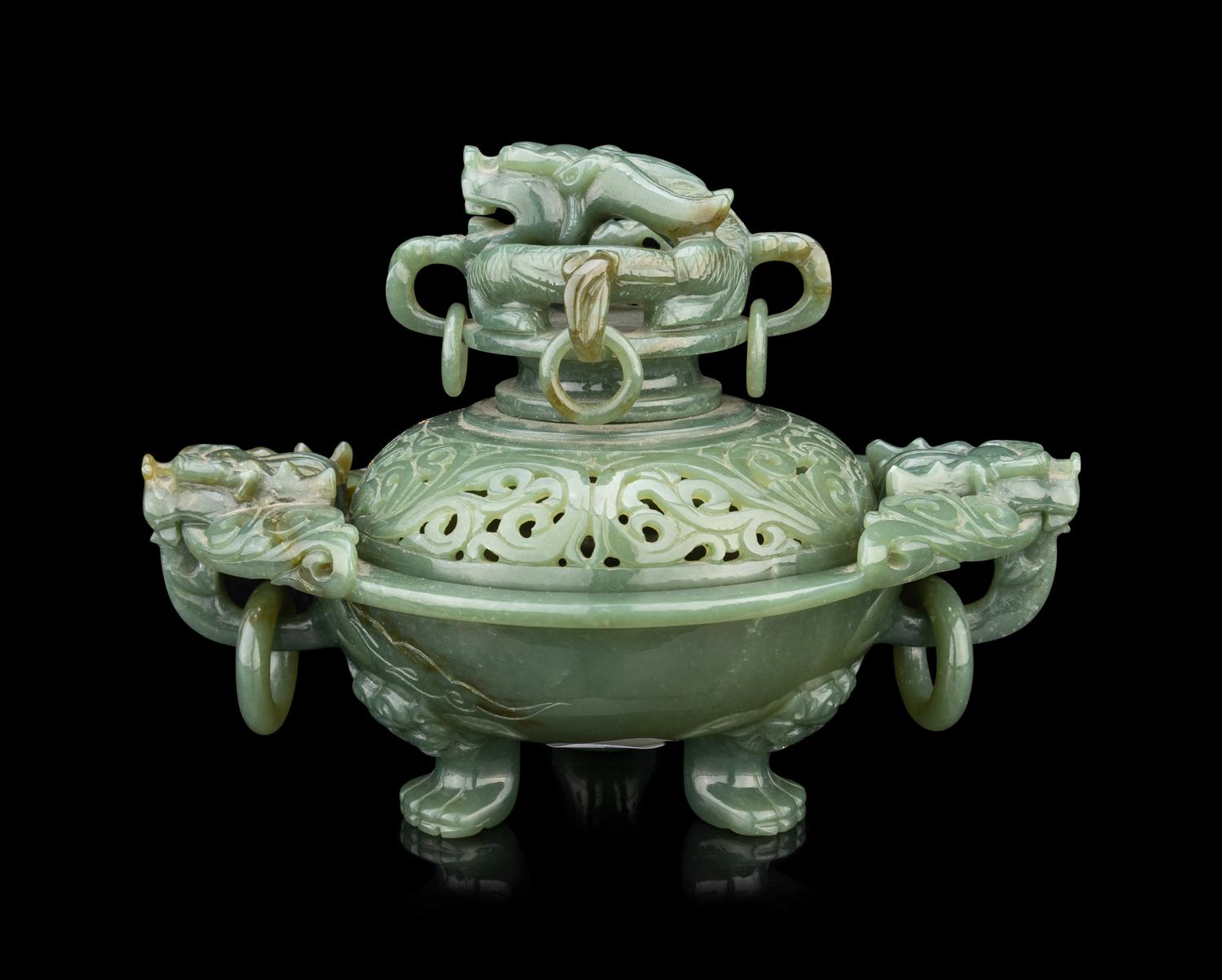 A Carved Chinese Hardstone Incense Burner
