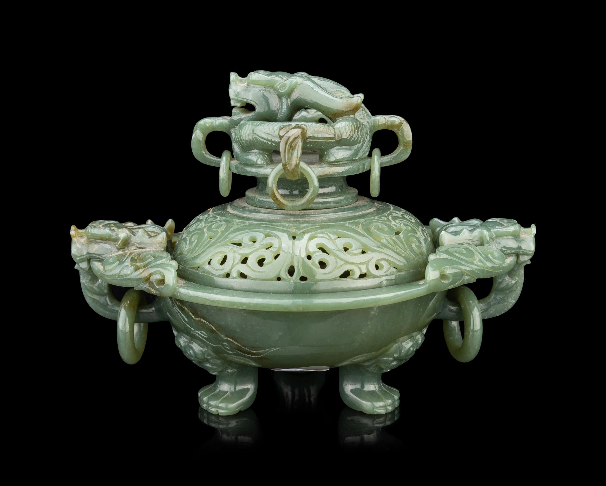 A Carved Chinese Hardstone Incense Burner