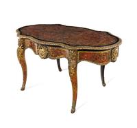A Fine Napoleon III Gilt Bronze Mounted Boulle Marquetry and Tortoise Shell Center Table