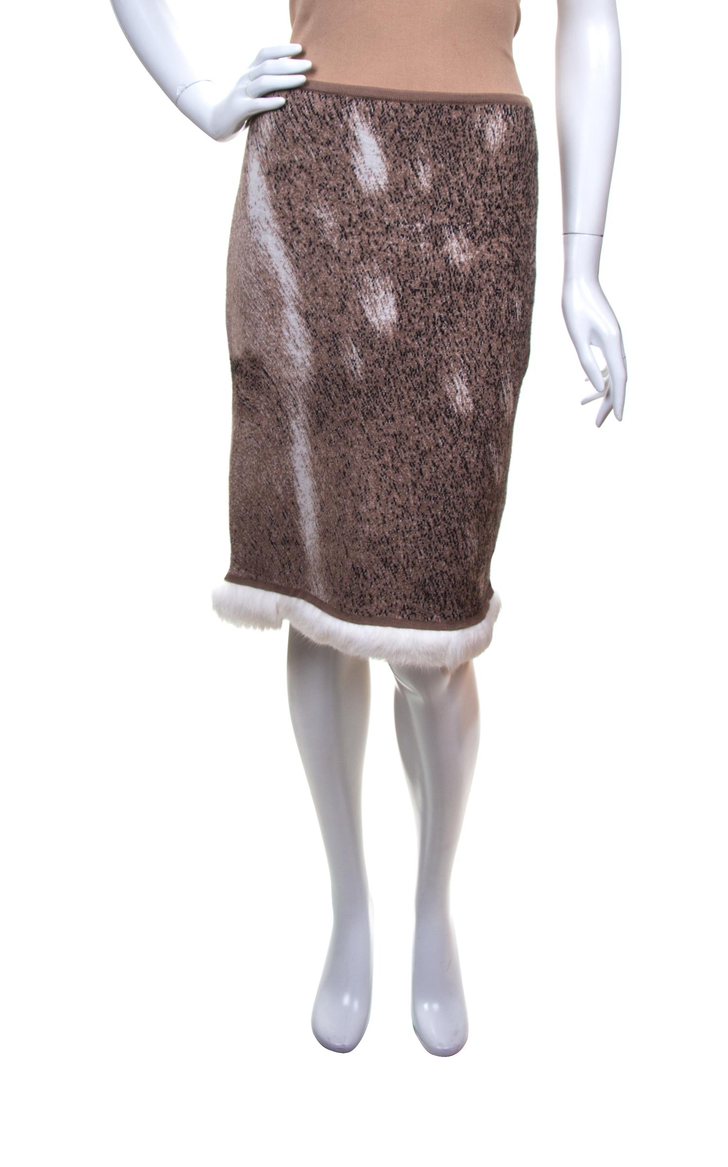 A Zac Posen Cashmere Print Skirt, Size L.