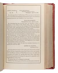 [Lincoln, Abraham (1809-1865), et al.]. A nearly complete run of over 1,000 General Orders from the War Department Adjutant General's Office during the Civil War years. Washington, D.C., [Government Printing Office], 1861-1865.