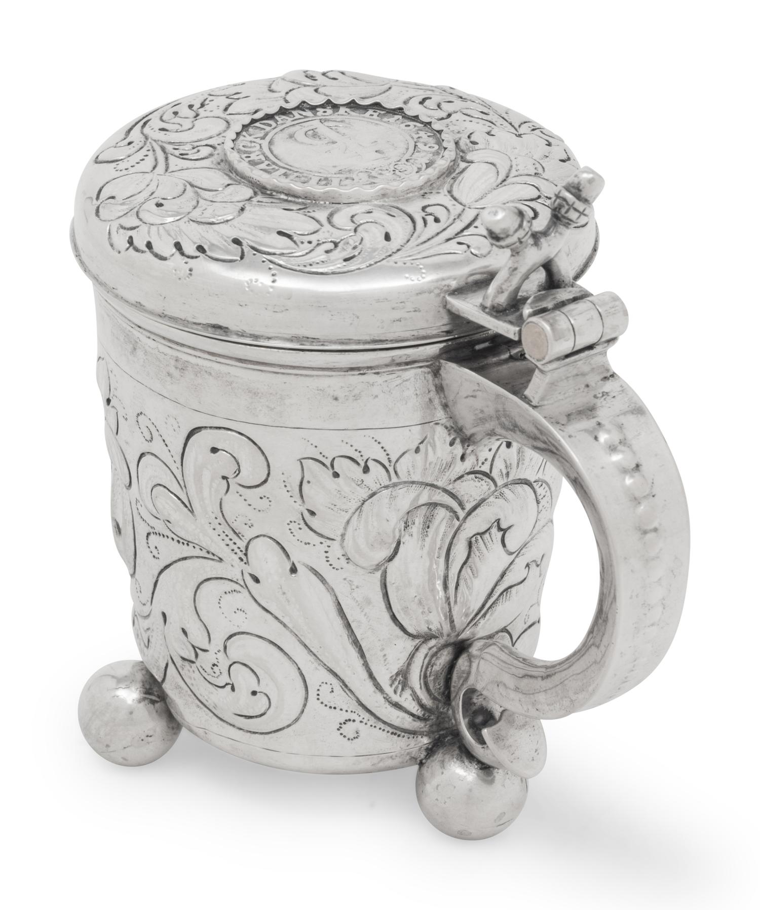 A Continental Silver Peg Tankard