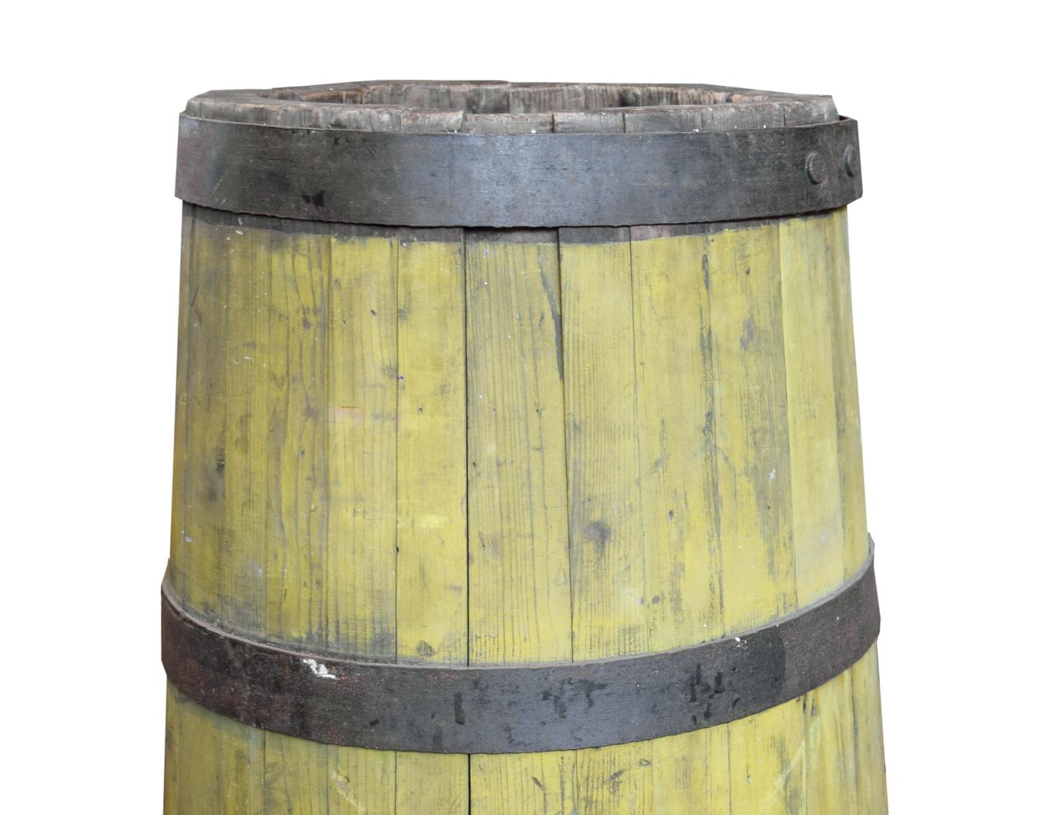 A Wood and Iron Graduated Barrel 28" W x 28" D x 44.5" H — United States, 19th Century