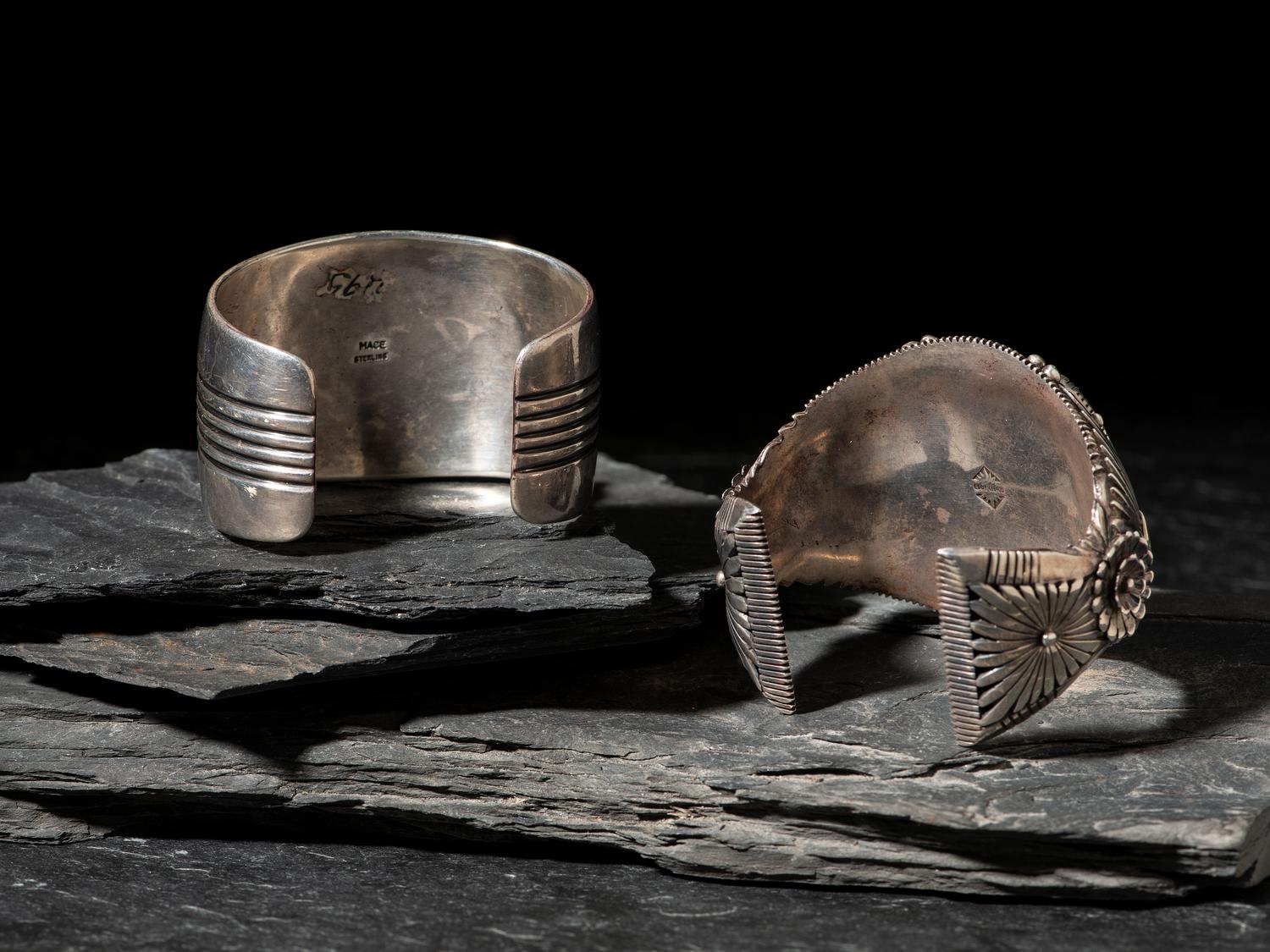 Navajo Silver and Turquoise Cuff Bracelets