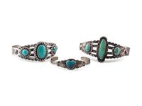 Silver and Turquoise Trade Bracelets
