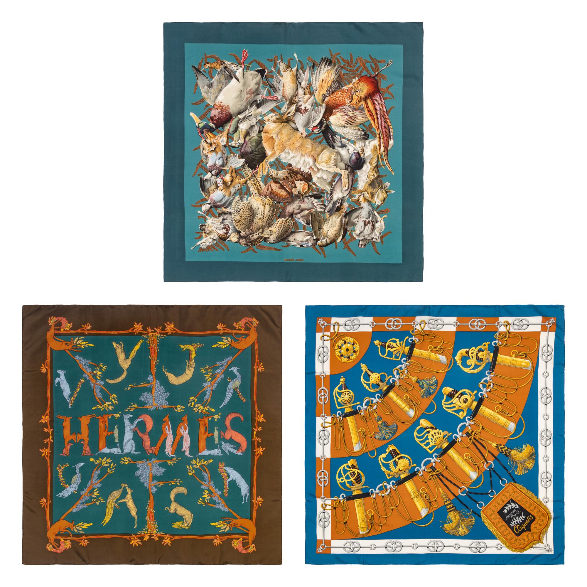 Three Hermès Scarves