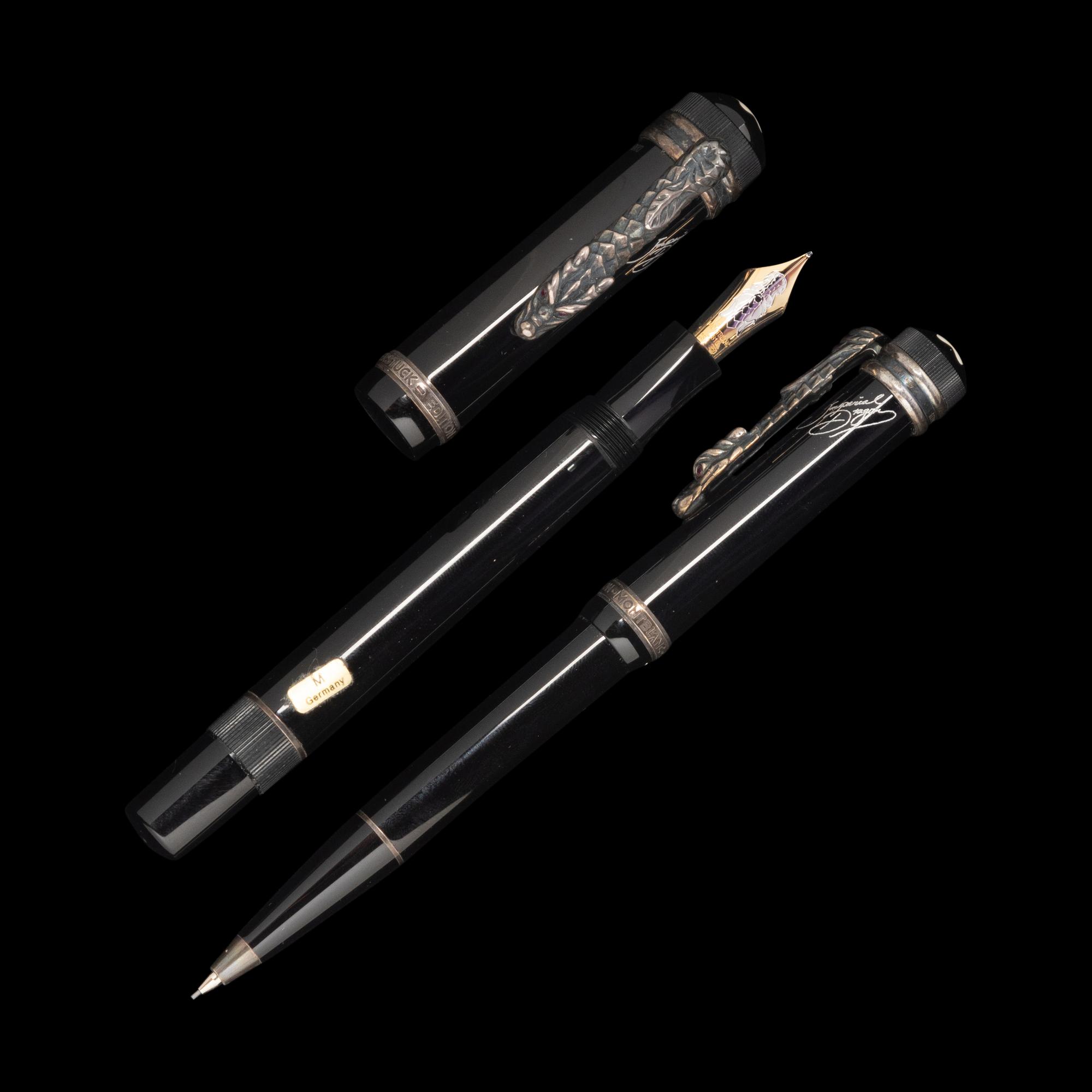 A Montblanc Limited Edition Imperial Dragon Fountain Pen and Mechanical Pencil Set
