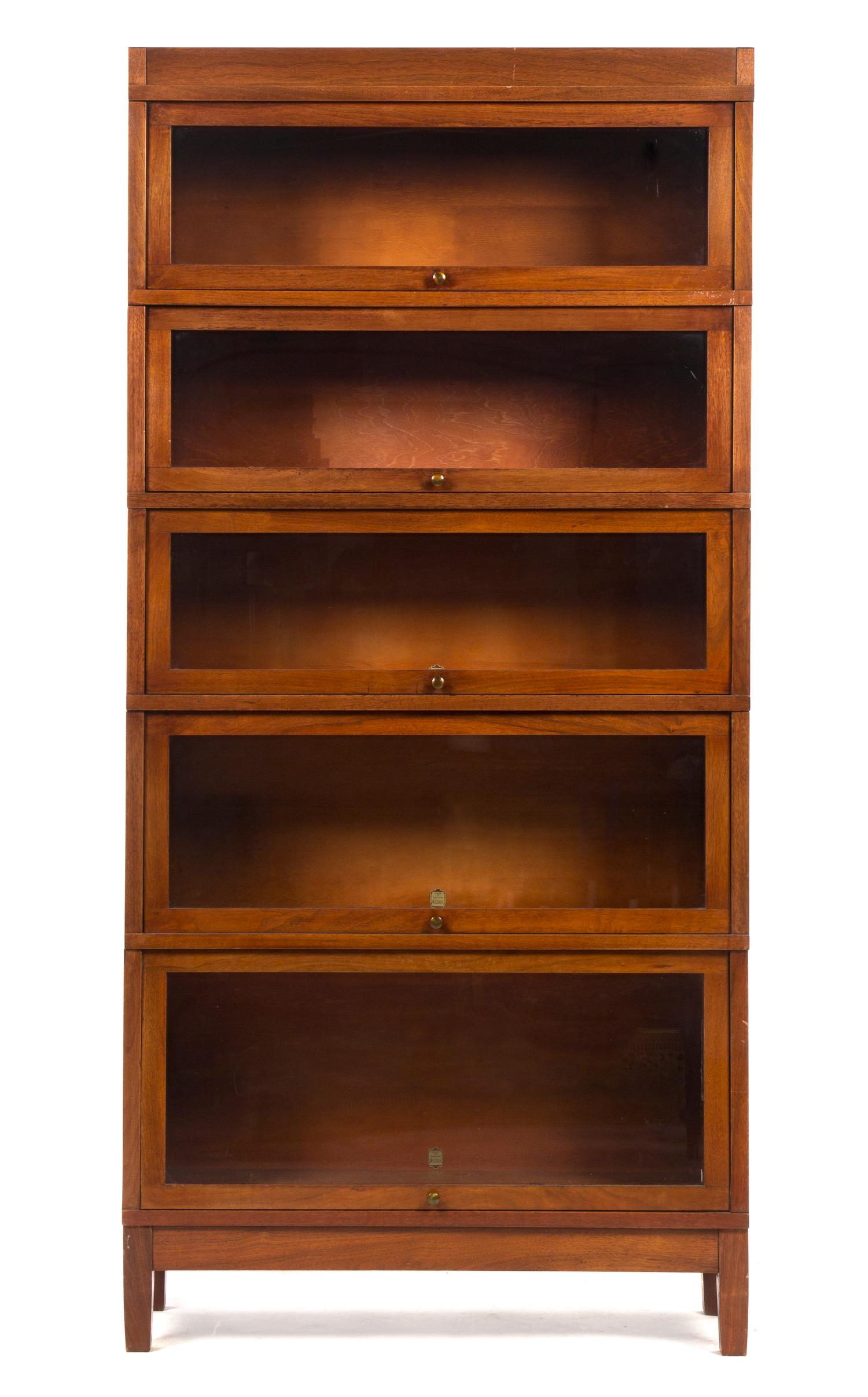 An American Walnut Lawyer's or Barrister Bookcase, Height 71 1/2 x width 34 1/4 x depth 11 1/2 inches.