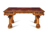 An Austrian Carved Oak Writing Table