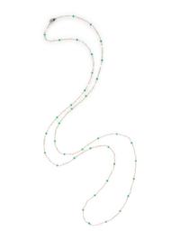 EMERALD AND DIAMOND BEAD NECKLACE