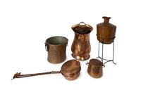 A Group of Five Copper Vessels