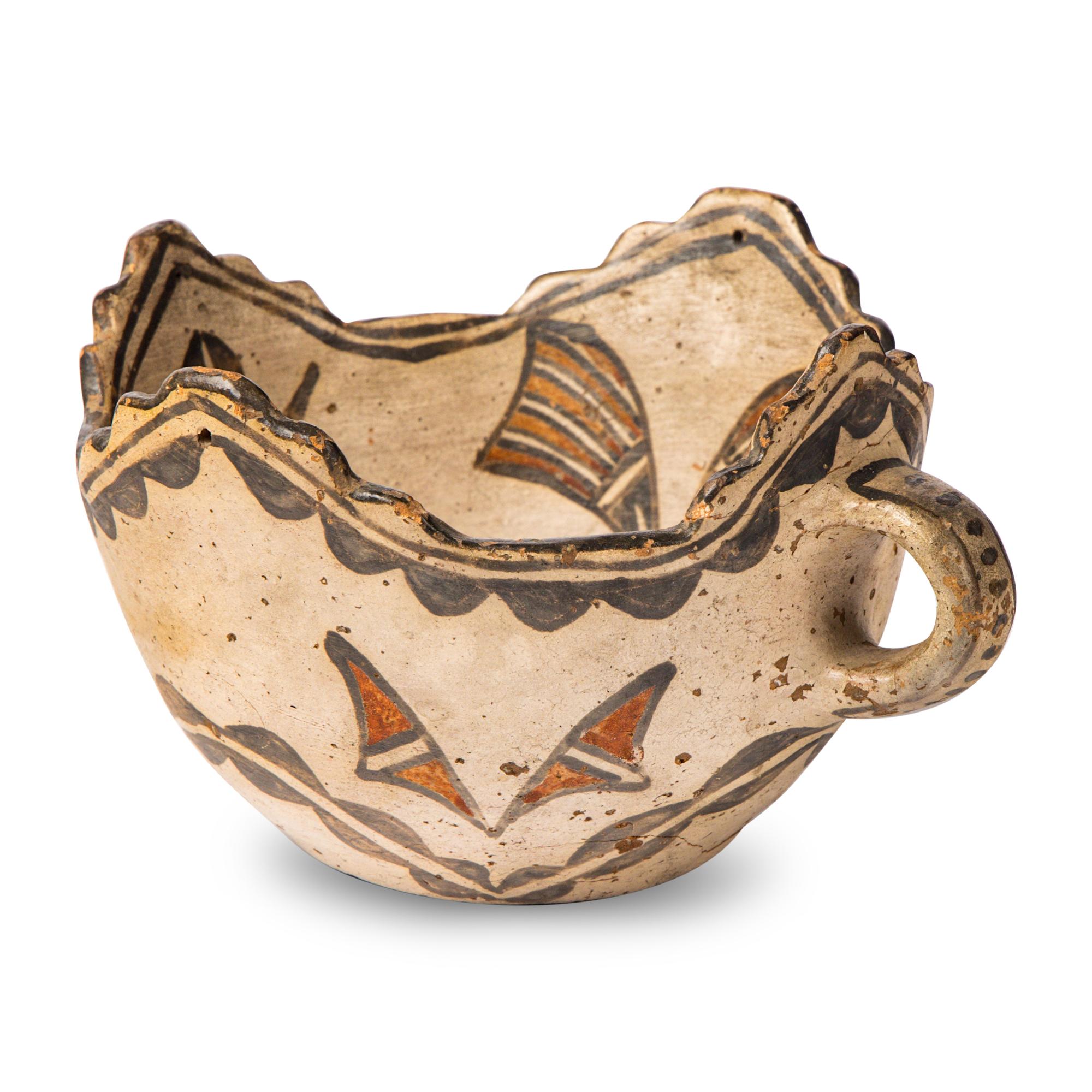 San Ildefonso Polychrome Pottery Cup