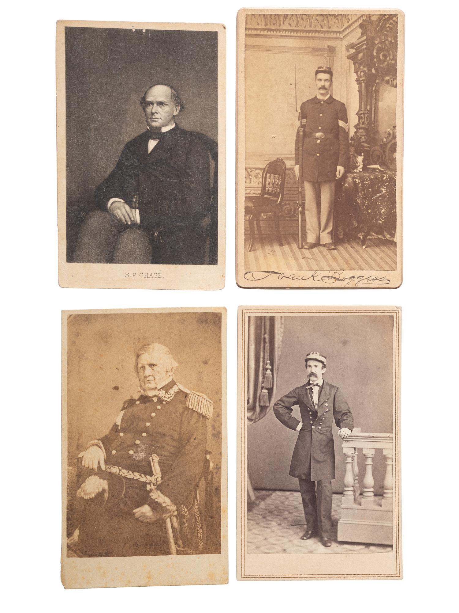 [CIVIL WAR]. A group of CDVs and photographs of generals, non-commissioned officers, including a Petersburg bridge by Rees.