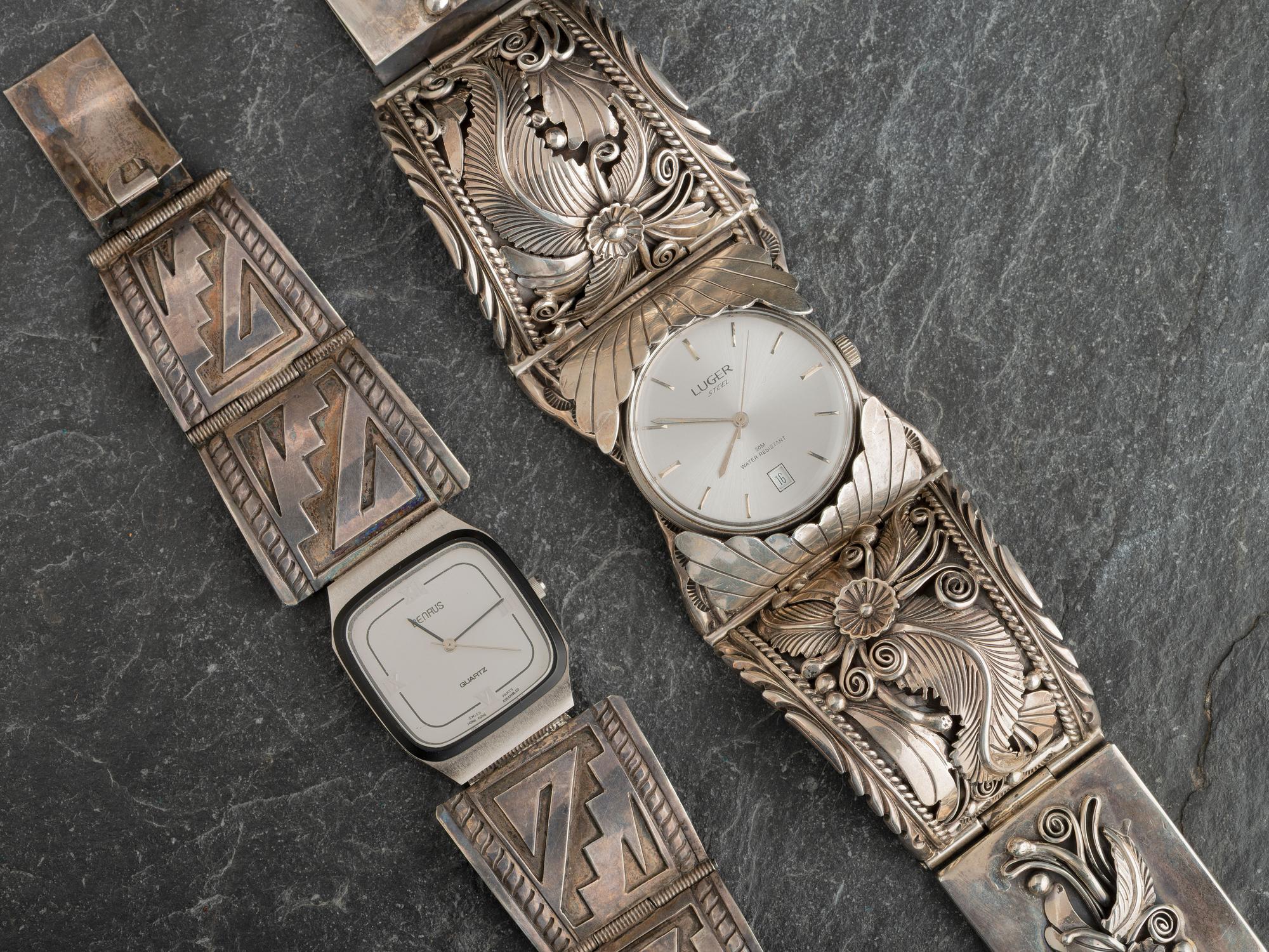 Navajo and Southwestern-style Silver Watch Bands