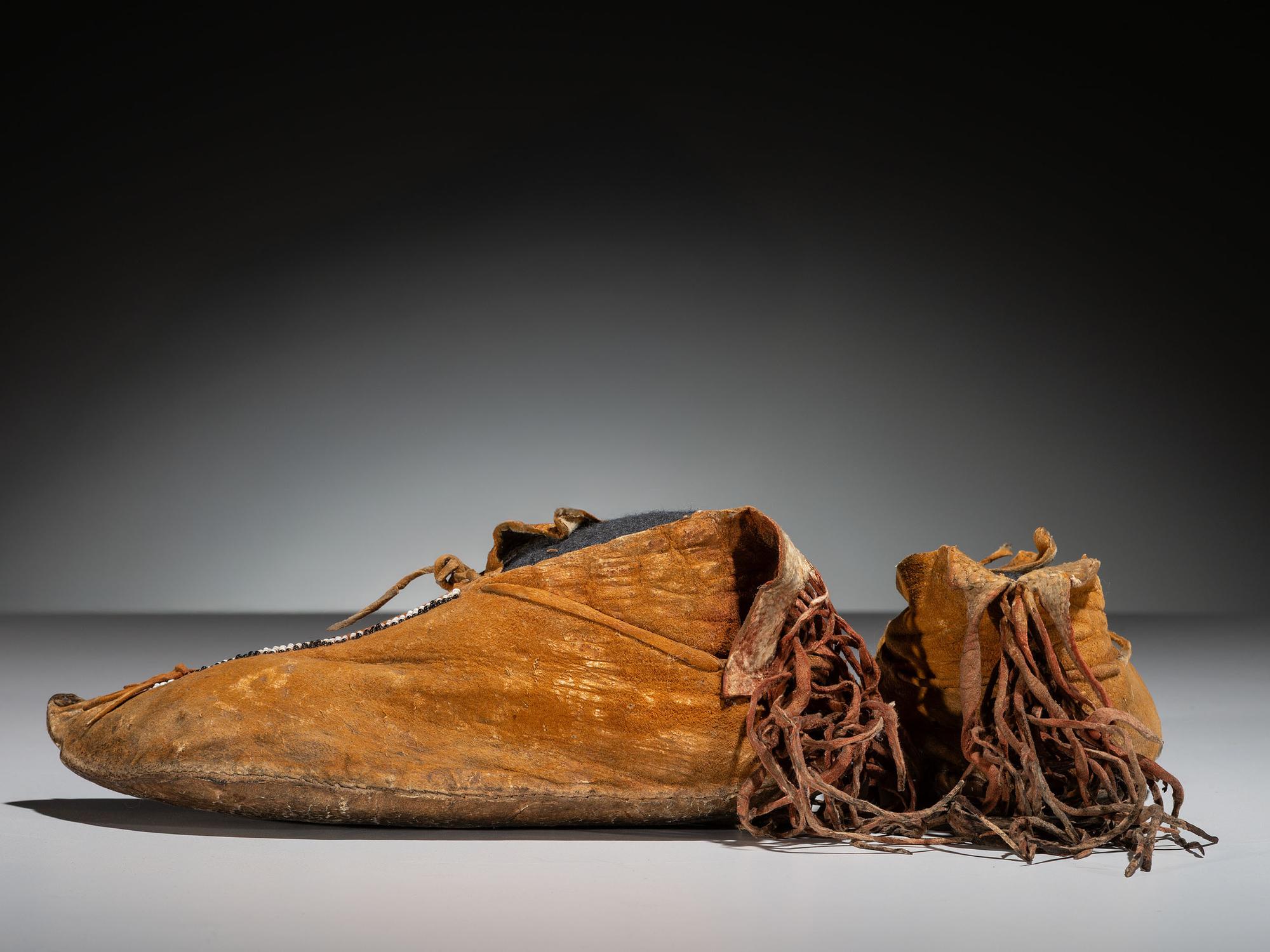 Apache Beaded Hide Moccasins