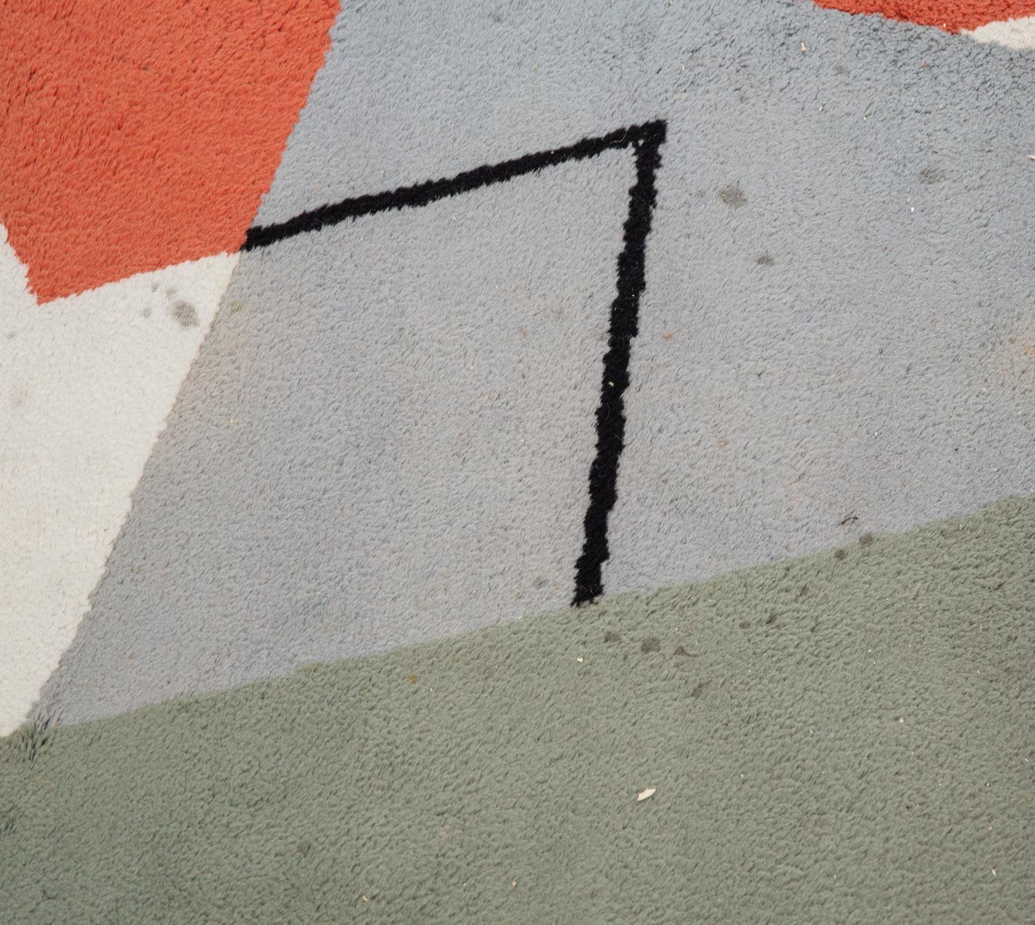 A Post Modern Geometric Color-Block Wool Pile Rug — LAST QUARTER 20TH CENTURY