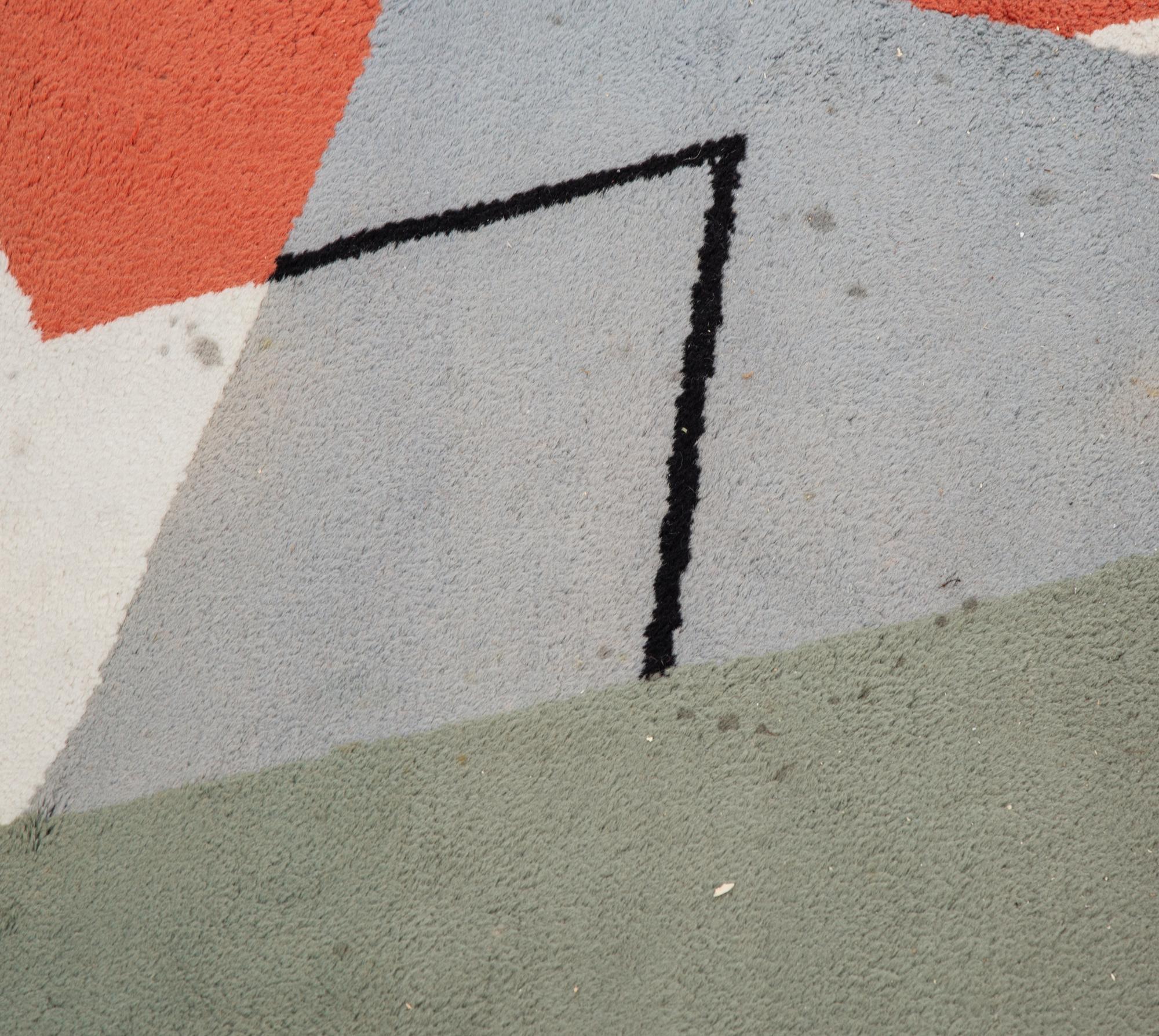 A Post Modern Geometric Color-Block Wool Pile Rug — LAST QUARTER 20TH CENTURY