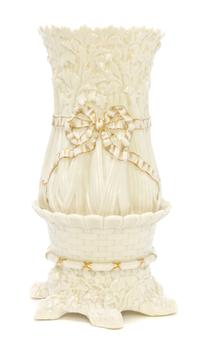 A Belleek Celery Vase, Height 15 inches.