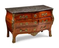 A Régence Gilt-Bronze-Mounted Inlaid Kingwood and Bois de Rose Commode