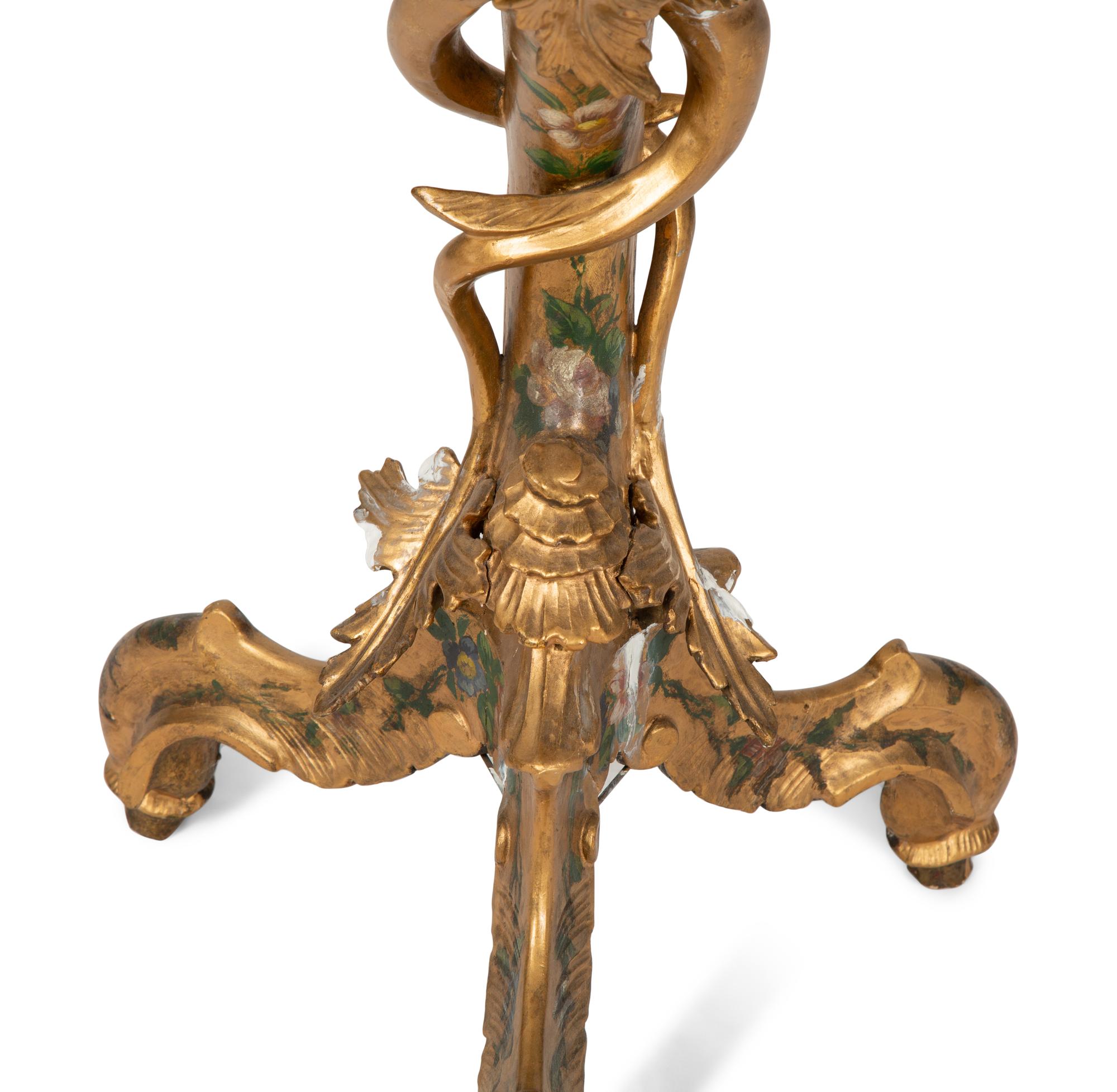A Venetian Giltwood and Polychrome Figural Pedestal — LATE 19TH/EARLY 20TH CENTURY