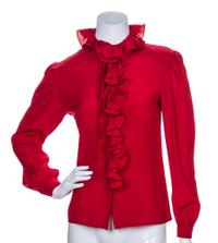 A Valentino Red Silk Blouse,