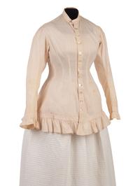 Two Printed Cotton Dresses, and One Blouse, 1870-80s