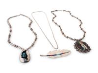 Navajo, Zuni, and Hopi Silver Necklaces