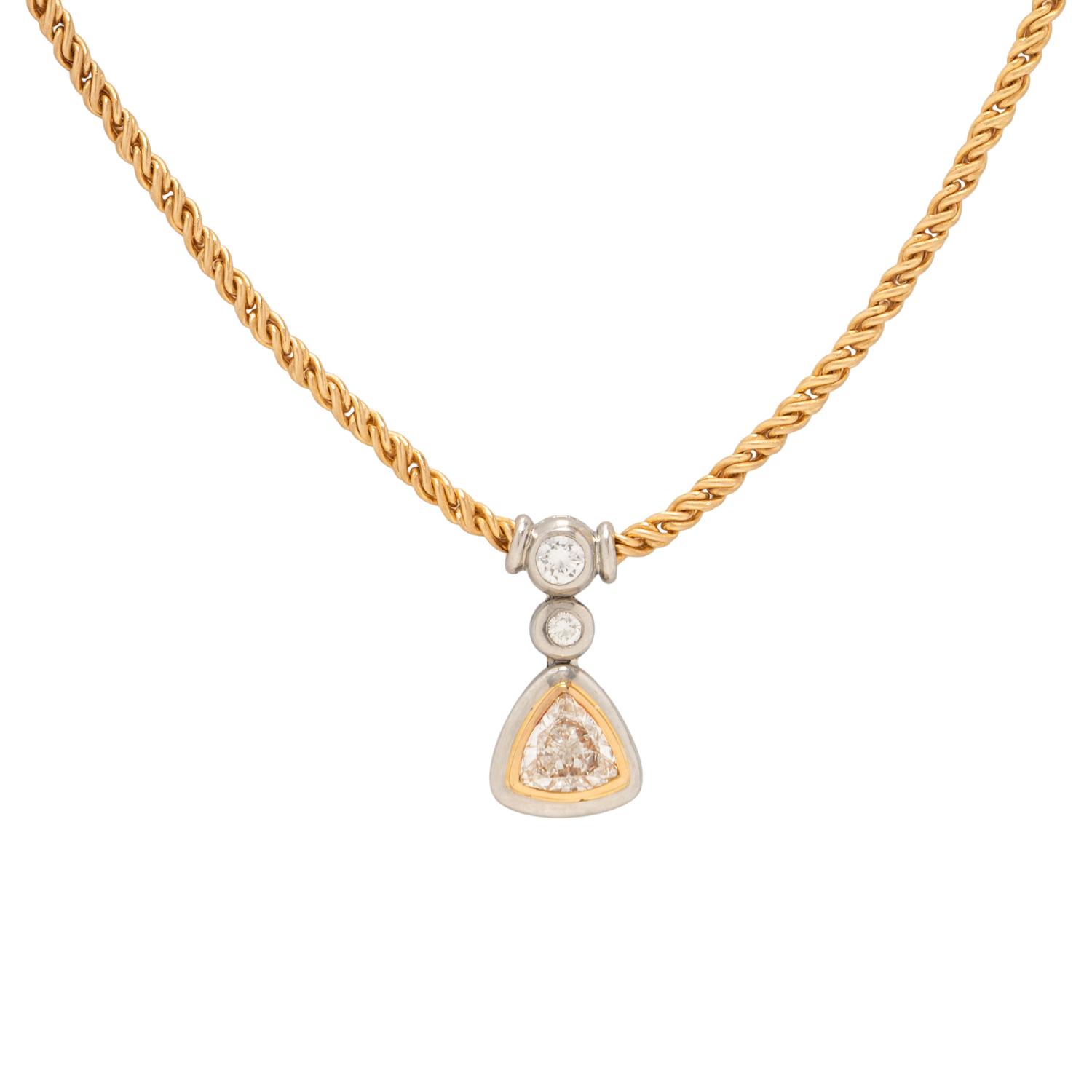 BOODLE & DUNTHORNE, GOLD, PLATINUM, AND DIAMOND NECKLACE