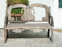 A Pair of Swedish Weathered Teak Garden Benches