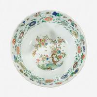 A Chinese famille verte-decorated lobed porcelain large bowl Kangxi period