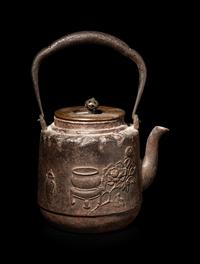 Two Japanese Cast Iron Teapots, Tetsubin