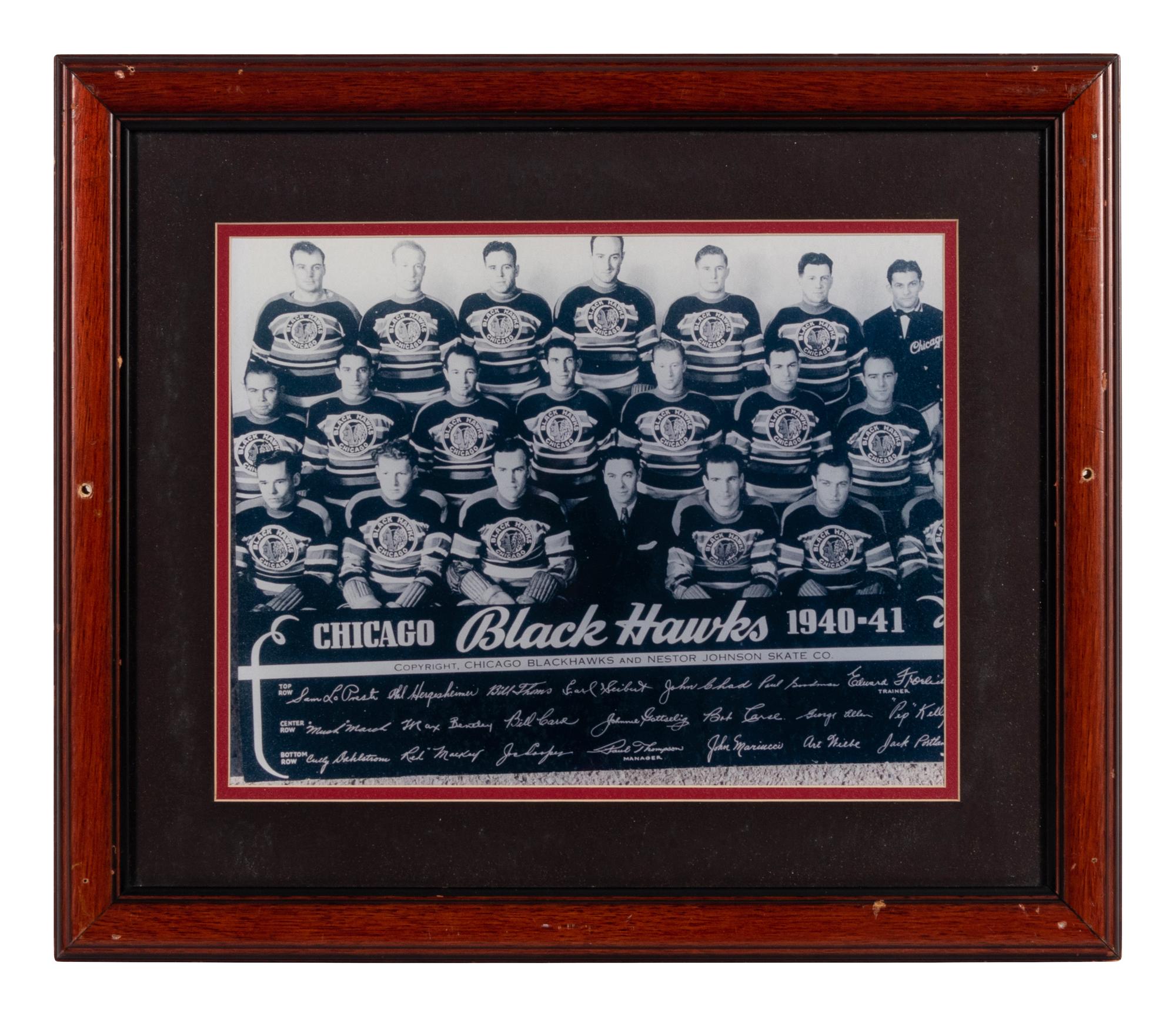 A Group of Six Photographs of Various Hockey Players Formerly Displayed at Mike Ditka’s Restaurant