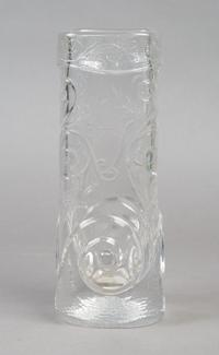 A French Molded Glass Vase, Enot, Height 7 1/2 inches.