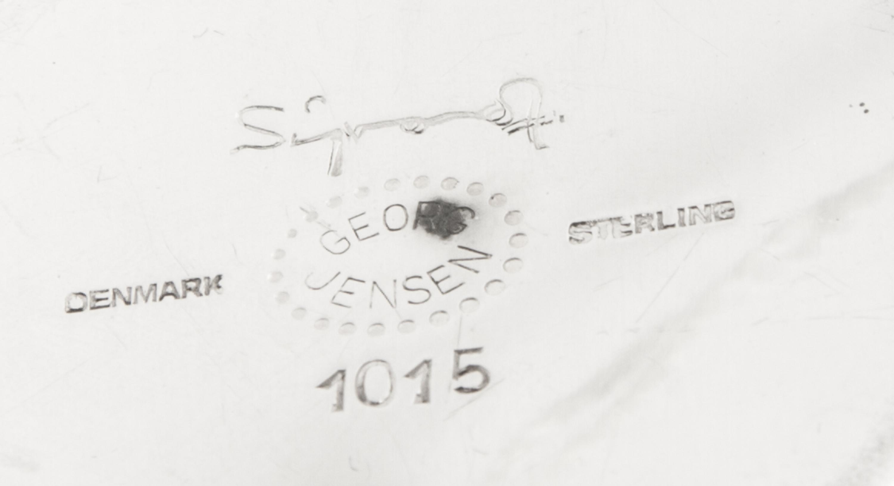A Danish Silver Covered Sugar and Creamer, Sigvard Bernadotte for Georg Jensen Silversmithy, Copenhagen, design 1015.