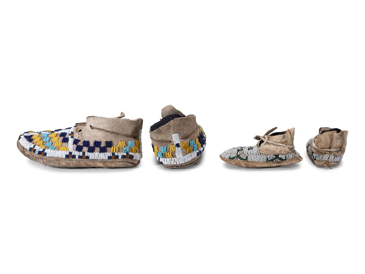 Central Plains Children's Beaded Hide Moccasins