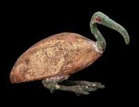An Egyptian Gilt Wood and Bronze Ibis