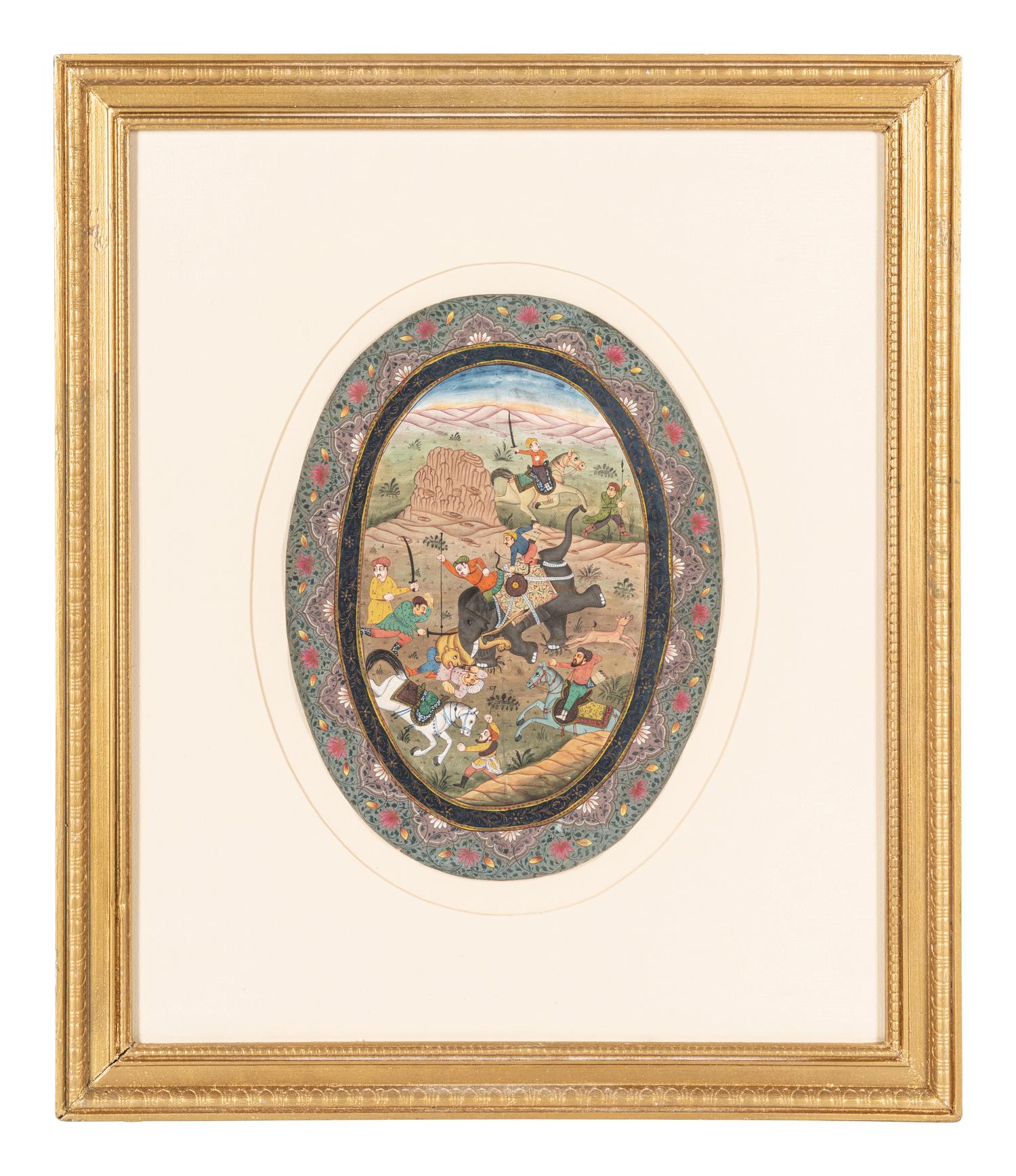 Nine Persian School Miniature Paintings