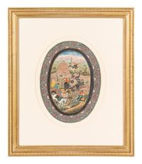 Nine Persian School Miniature Paintings