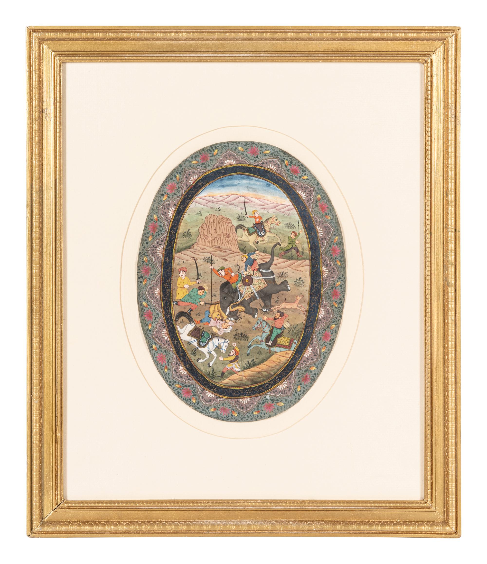 Nine Persian School Miniature Paintings